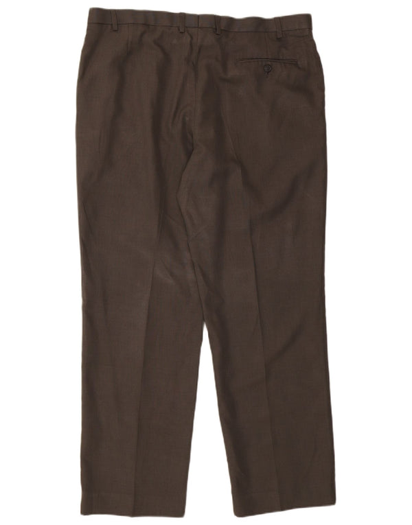 Marks & Spencer Mens Pegged Suit Hose W40 L31 Khaki Polyester
