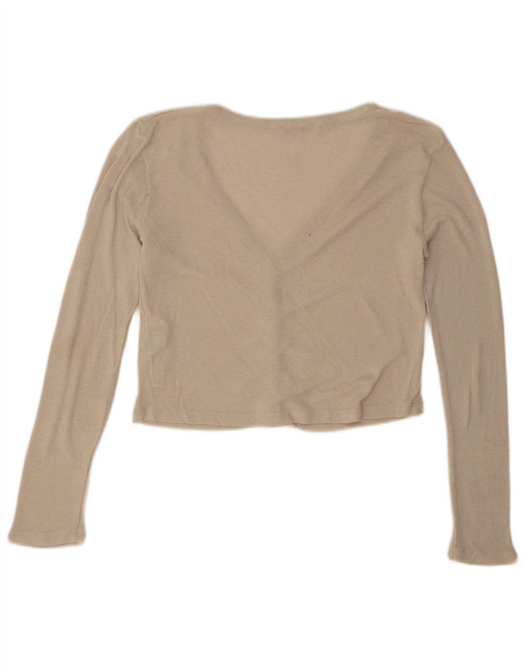 Zara Damen Crop Oversized Cardigan Top UK 10 Small Beige Viskose
