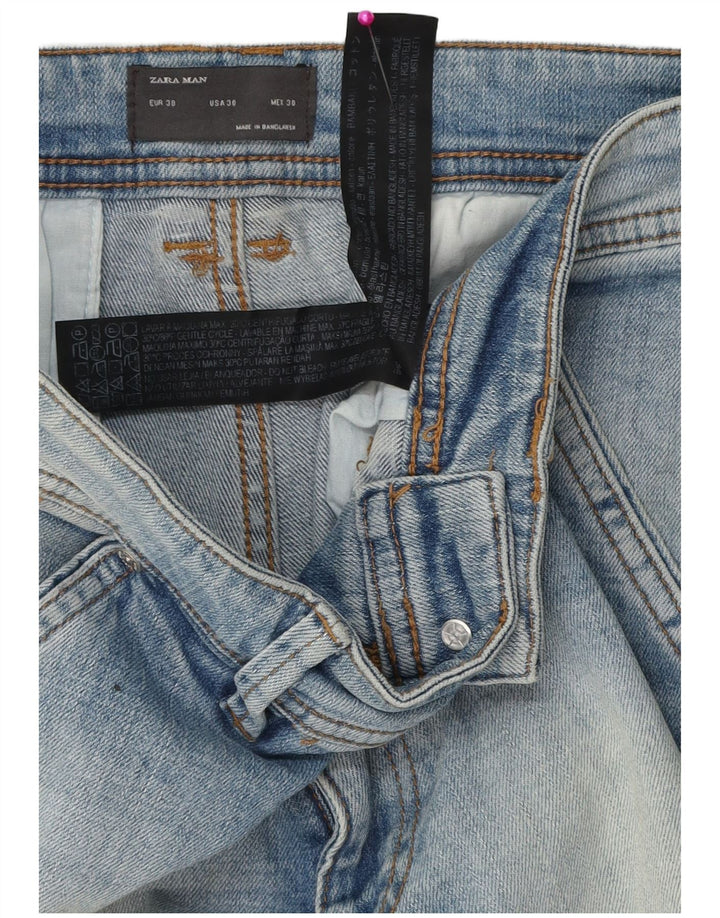 Zara Herren Jeansshorts EU 38 Small W30 Blaue Baumwolle