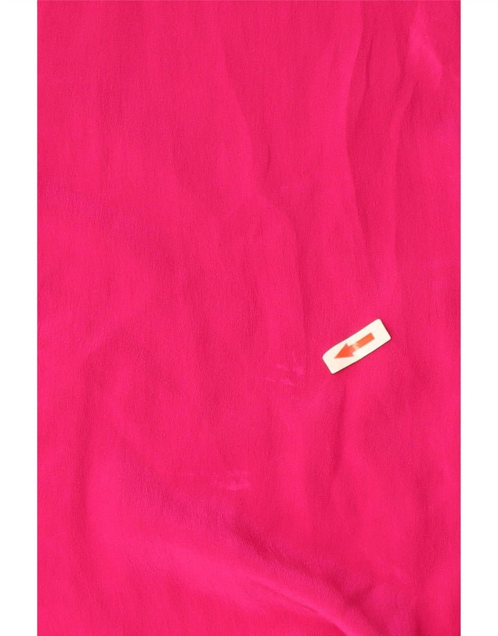 Vintage Damen Bluse Top UK 16 Große rosa Seide