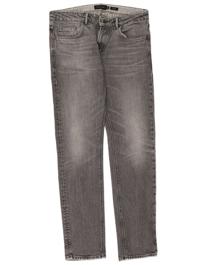Massimo Dutti Herren Slim Jeans EU 42 Large W32 L32 Graue Baumwolle