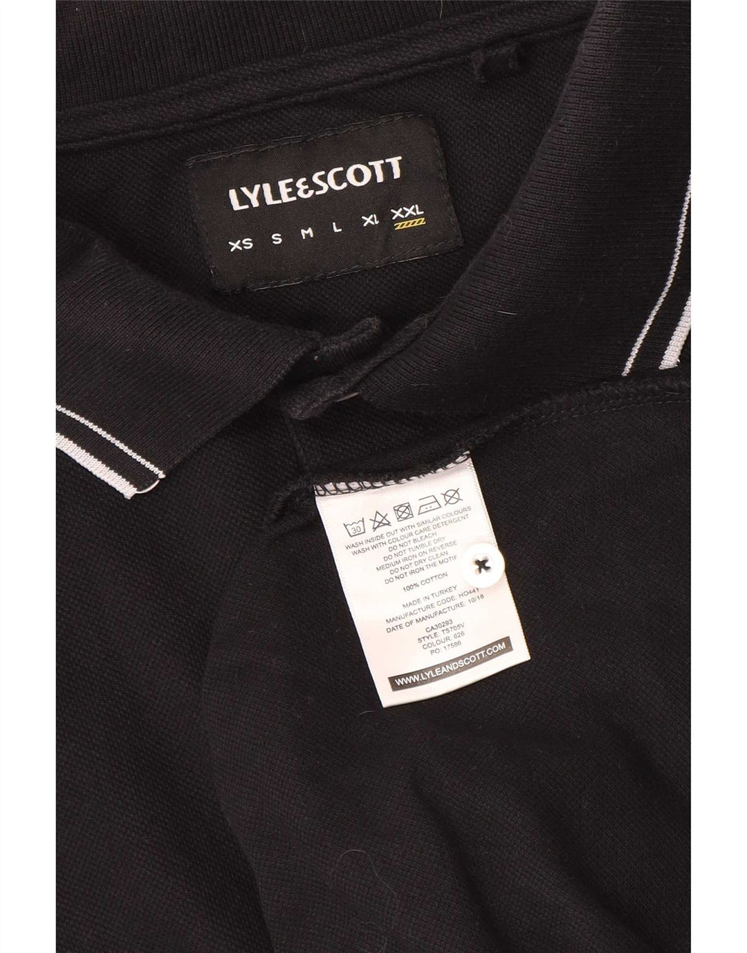 Lyle & Scott Herren Poloshirt 2XL Schwarz Baumwolle