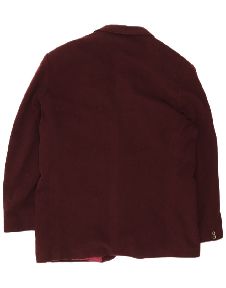 Yves Saint Laurent Herren 2-Knopf-Blazerjacke IT 54 2XL Burgunderrote Wolle