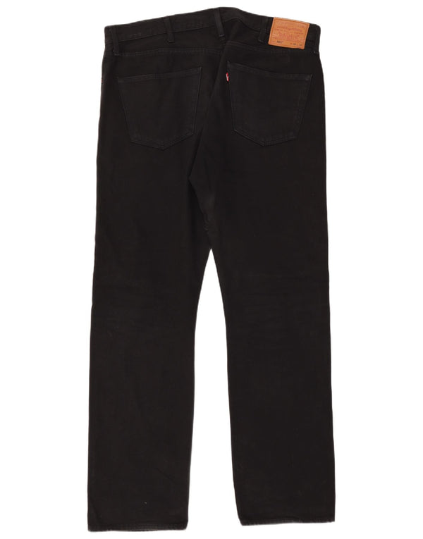 Levi's Herren 501 Straight Jeans W38 L34 Schwarze Baumwolle