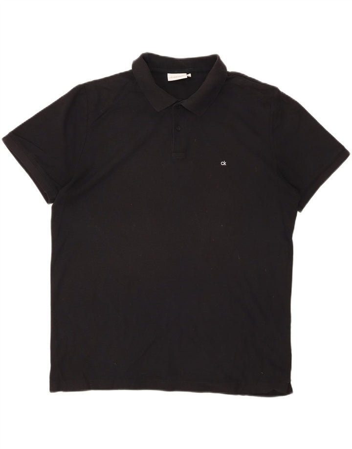 CALVIN KLEIN Herren Poloshirt Große schwarze Baumwolle