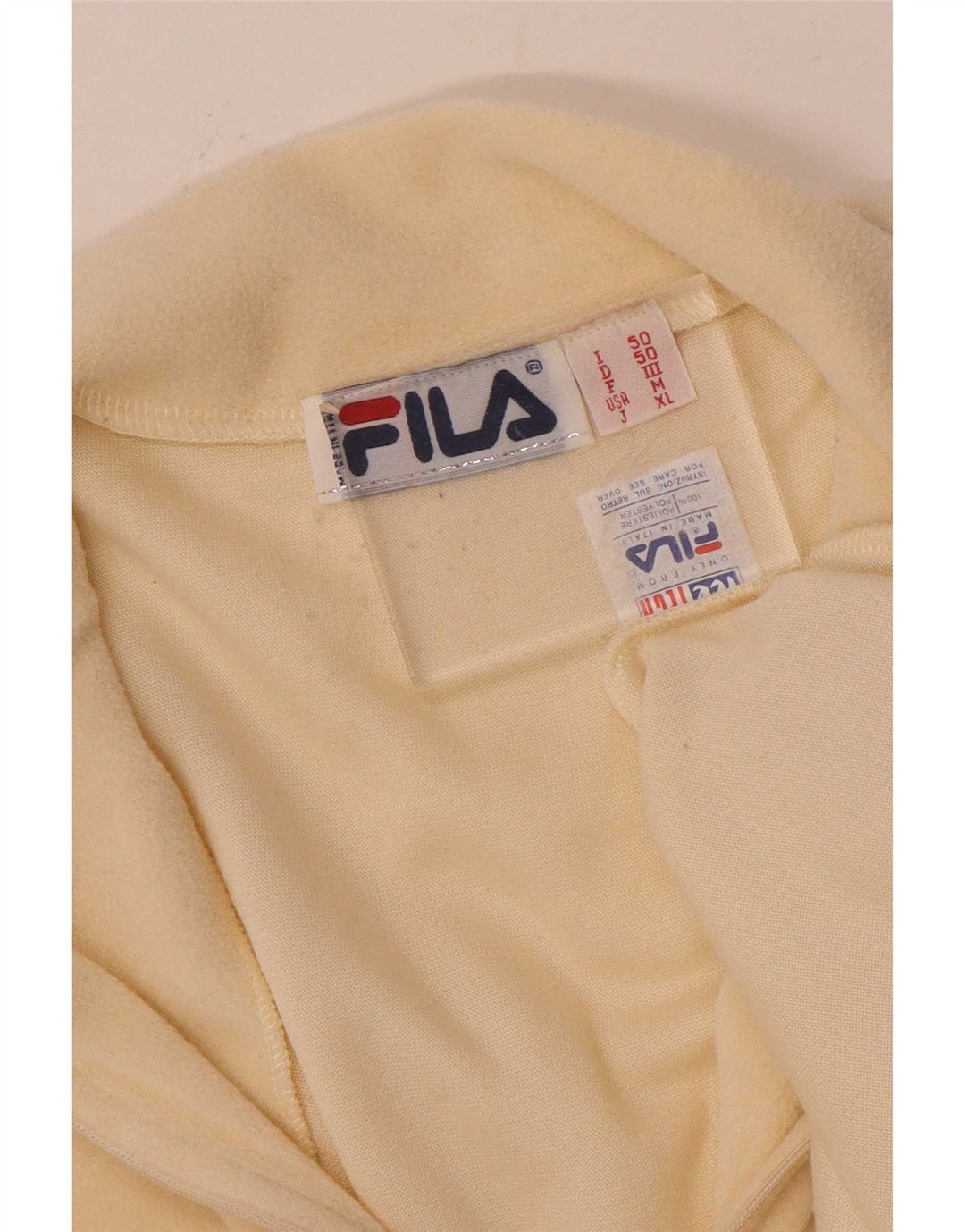 Fila Herren-Fleecepullover mit Reißverschluss, IT 50, mittelbeigefarbenes Polyester