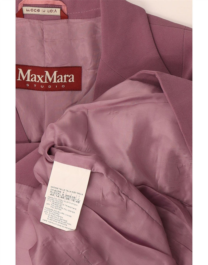 Max Mara Damen-Blazer mit 2 Knöpfen und 3/4-Ärmeln, Gr. 16, Rosa