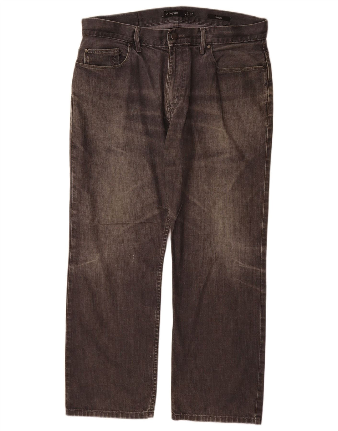 Marks & Spencer Herren Autograph Straight Jeans W36 L29 Graue Baumwolle