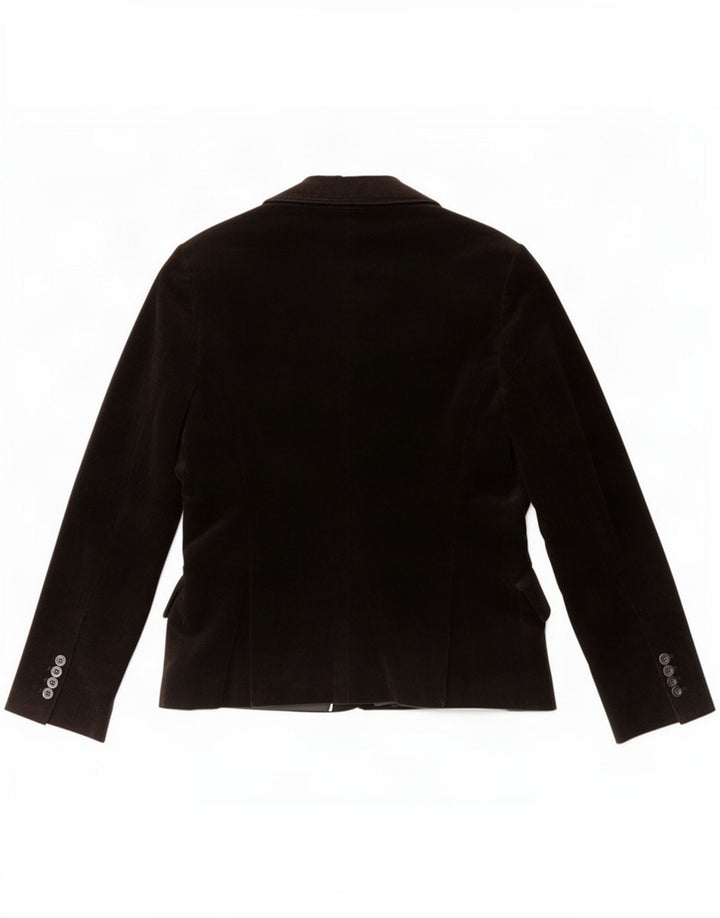 Zara Damen 2-Knopf-Blazer aus Cord, EU 42, große schwarze Baumwolle