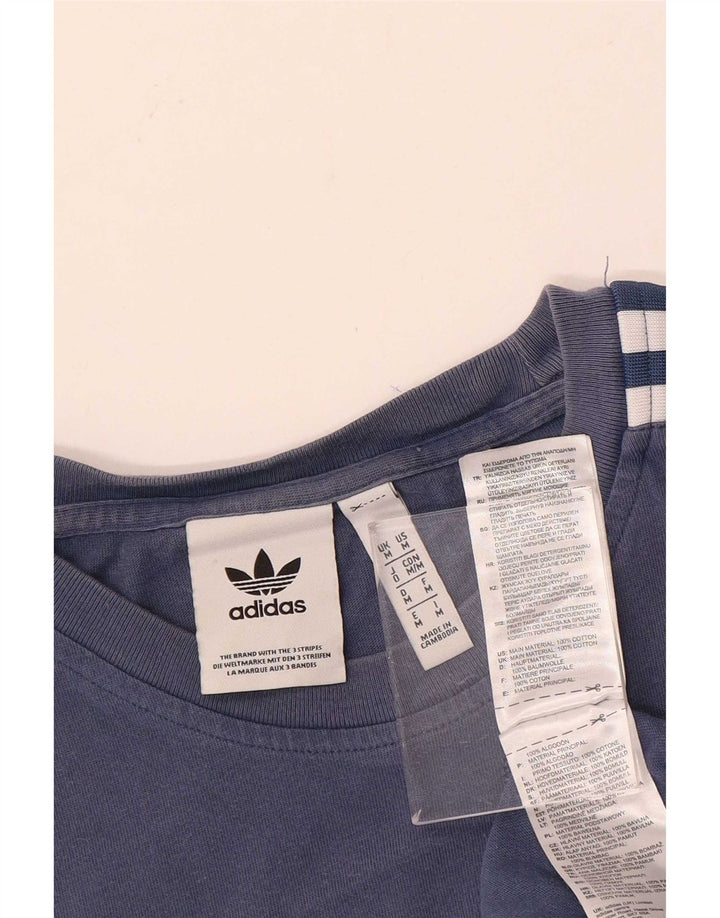 Adidas Herren Grafik-T-Shirt aus mittelblauer Baumwolle