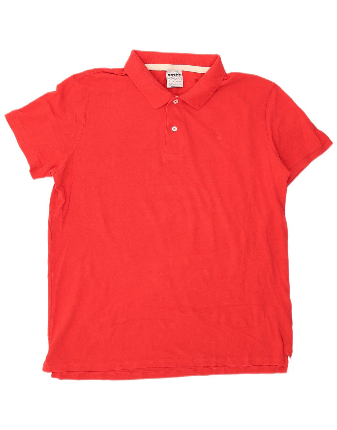 Diadora Herren Poloshirt 2XL Rote Baumwolle