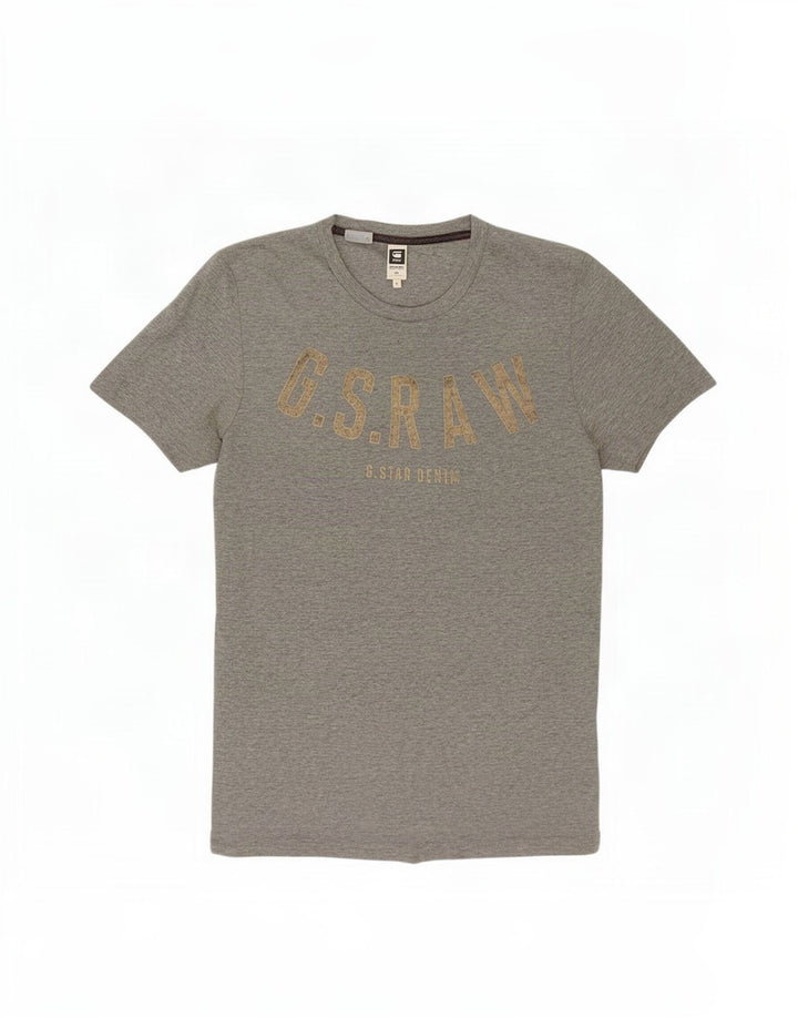 G-Star Damen Grafik-T-Shirt-Oberteil UK 12 Mittelgraue Baumwolle