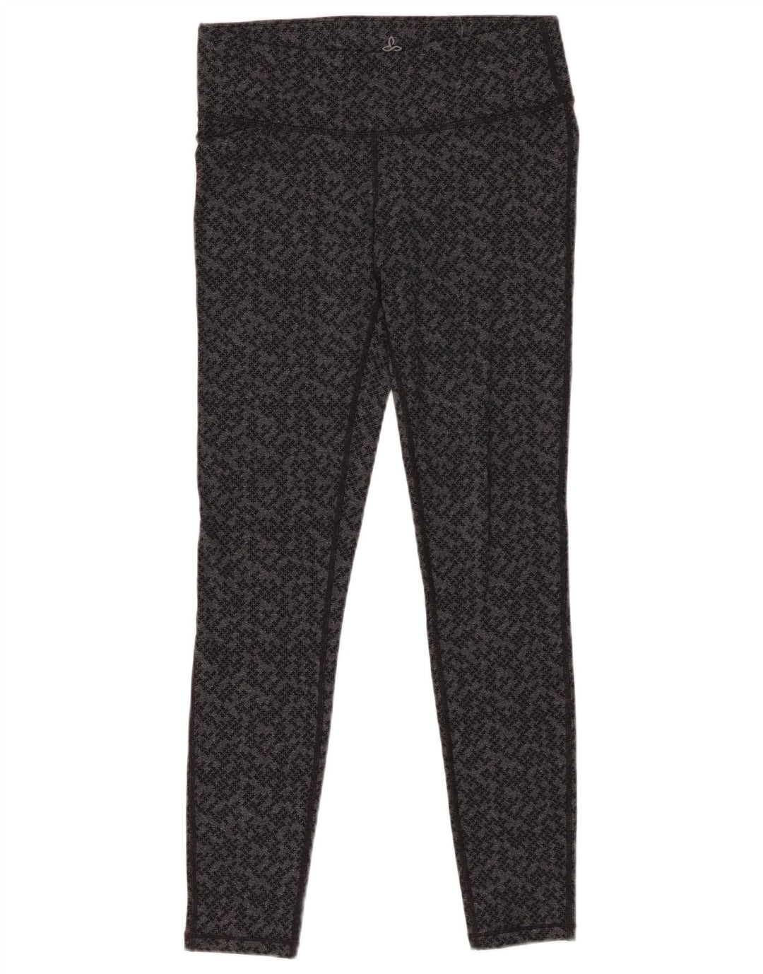 PRANA Damen Leggings UK 8 Small Graues geometrisches Nylon