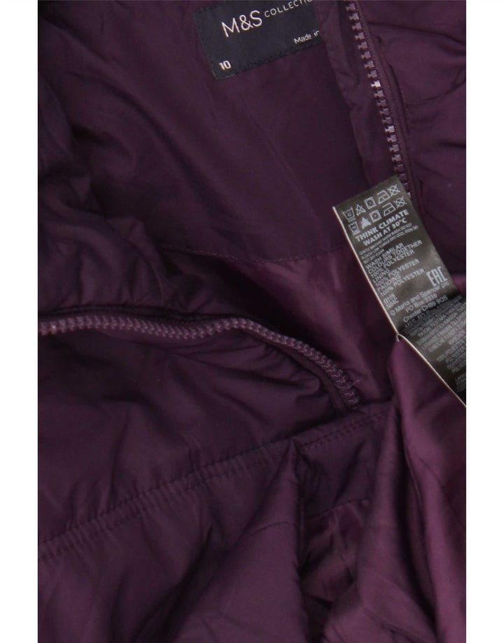 Marks & Spencer Damen Wattierter Mantel UK 10 Small Lila Polyester