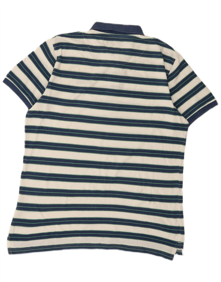 WOOLRICH Herren-Poloshirt XL, blau gestreift, Baumwolle