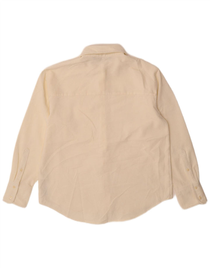 Zara Damen-Overshirt, übergroßes Hemd, UK 10, Größe S, cremefarbenes Polyester