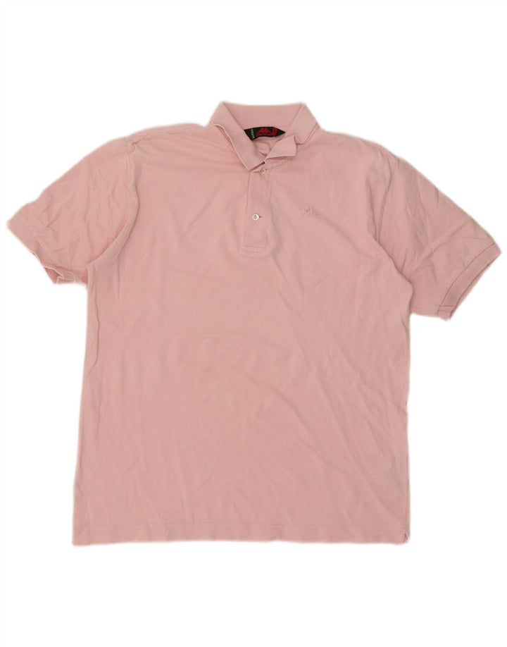 Kappa Herren-Poloshirt, groß, rosa Baumwolle