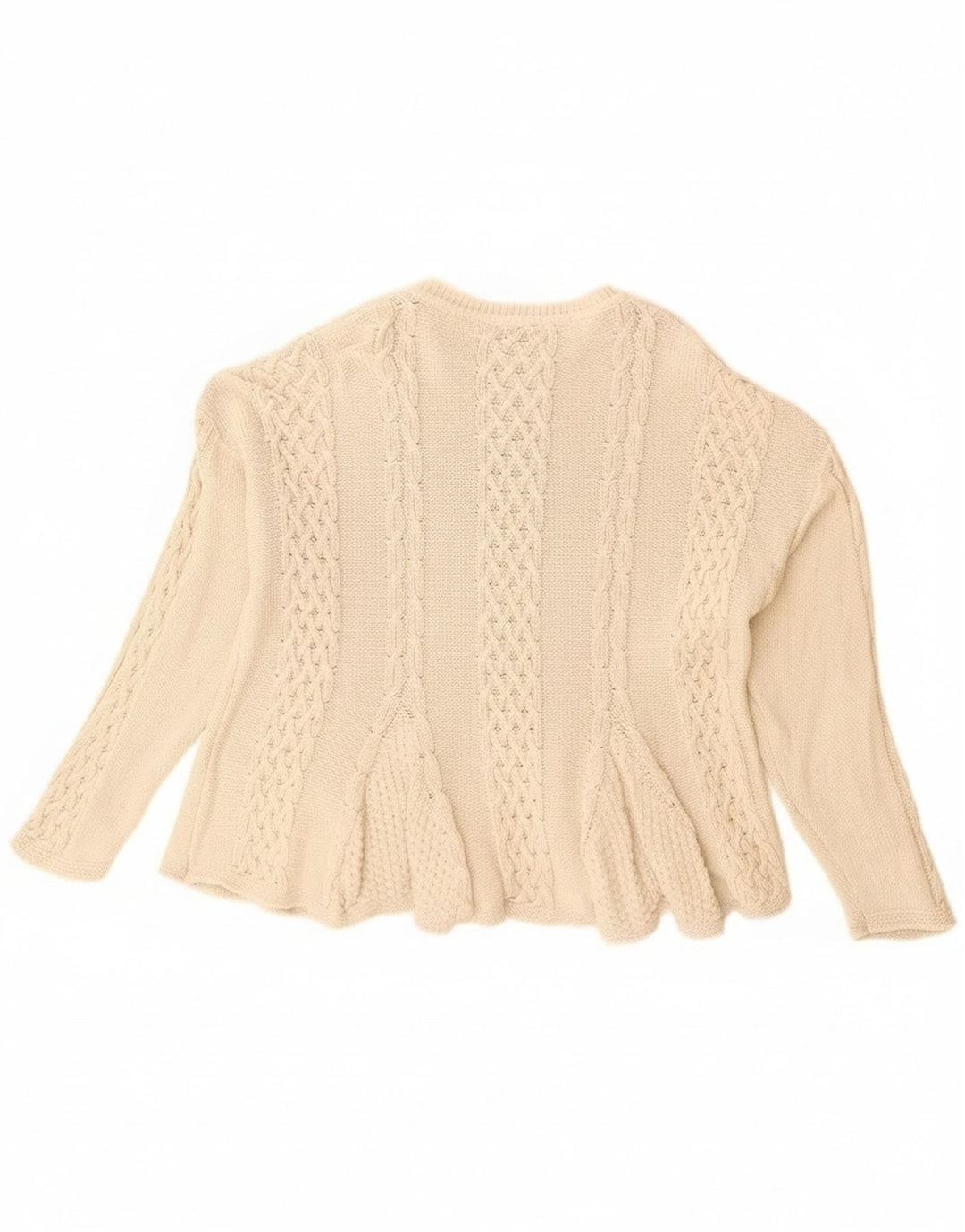 Sisley Damen Relaxed Elegance Rundhalspullover Pullover UK 14 Mittelbeige