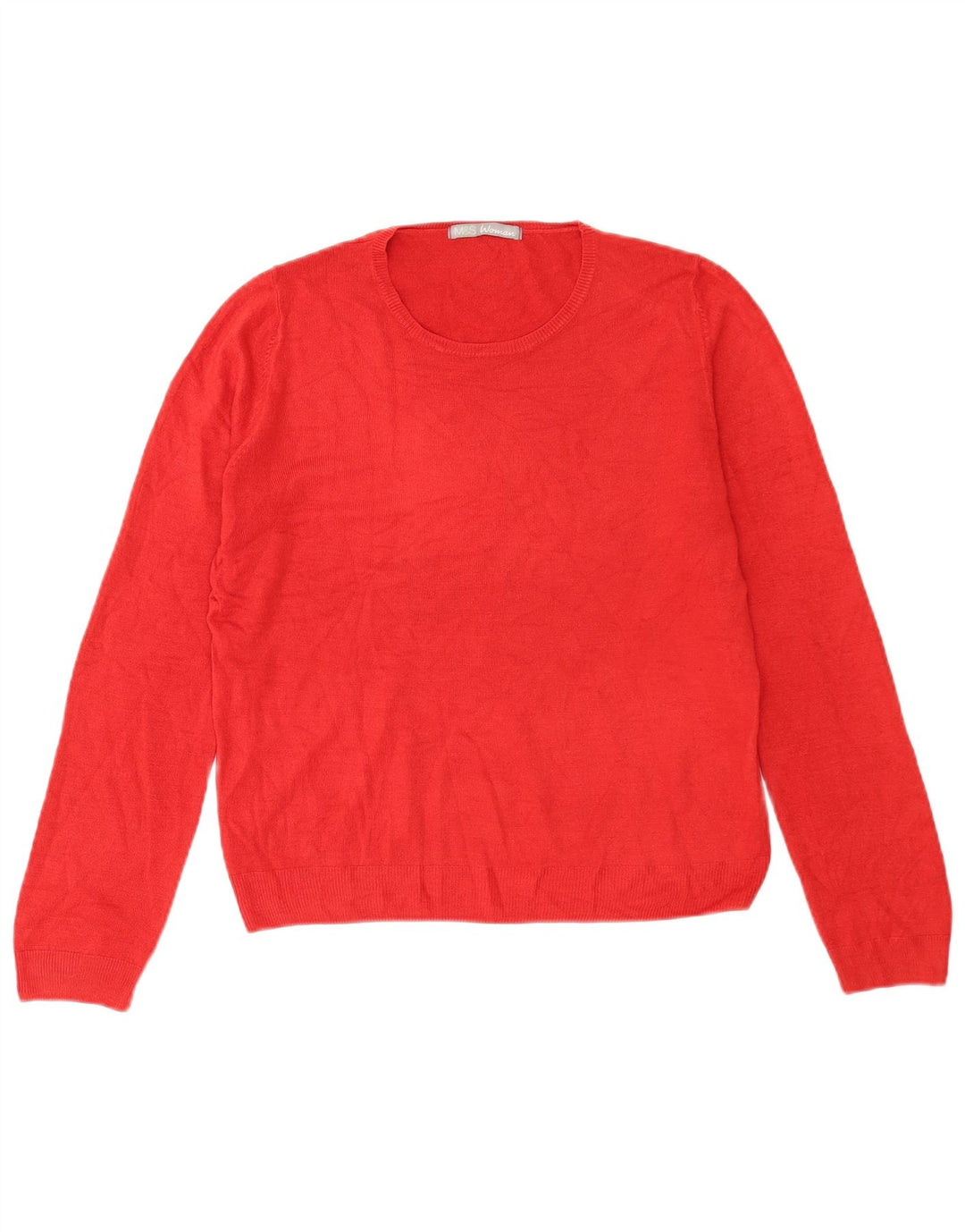 Marks & Spencer Damen Pullover mit Rundhalsausschnitt, UK 14, Größe L, Rot