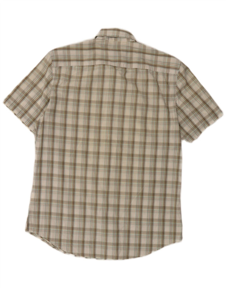 Calvin Klein Jeans Herren Kurzarm-Militärhemd Mittelbeige kariert