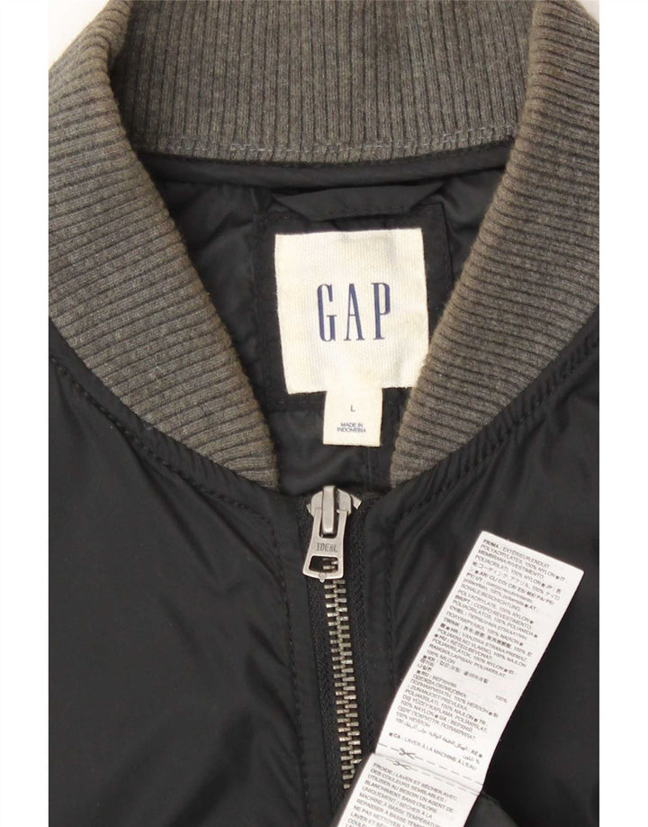 Gap Herren Bomberjacke UK 40 Large Schwarz Nylon