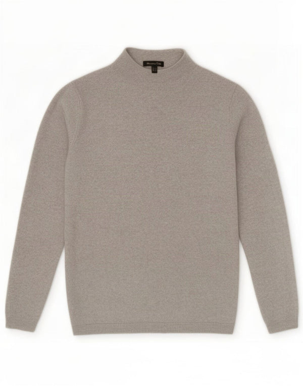 Massimo Dutti Womens Turtle Neck Jumper Sweater UK 10 Small Grey Wool