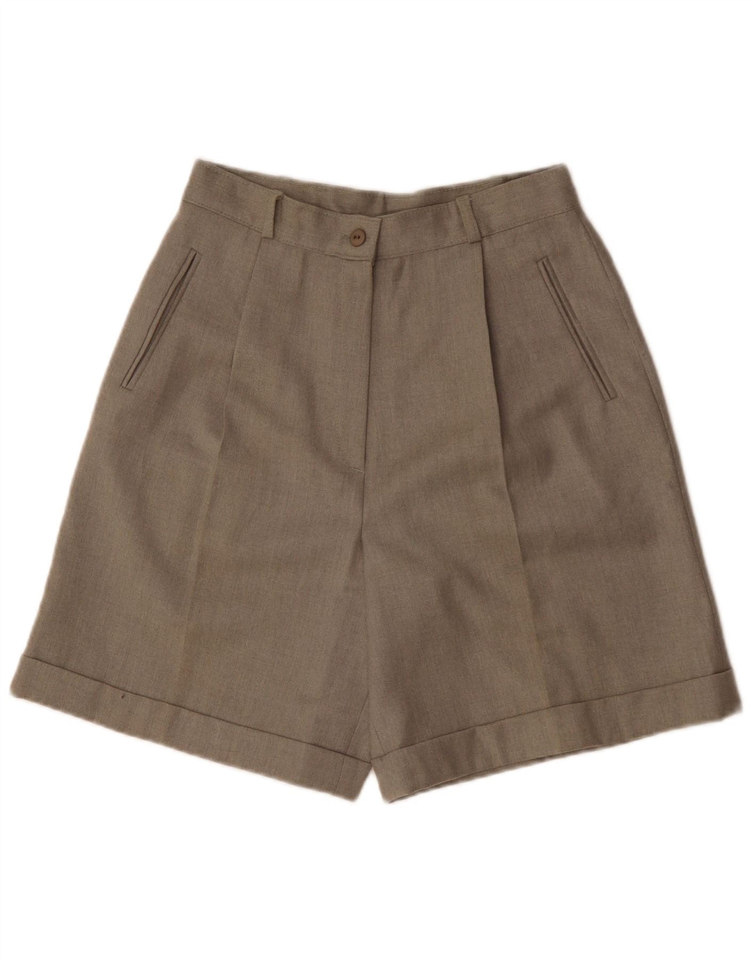 Andrea Mare Damen-Bermudashorts mit hoher Taille und Klammern IT 44 Medium W28 Grau