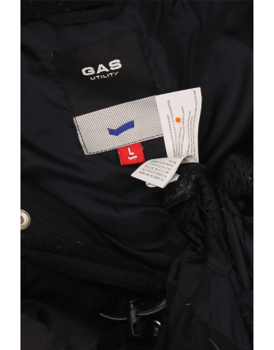 Gas Mens Utility Hooded Wattierter Mantel UK 40 Large Marineblau Polyester