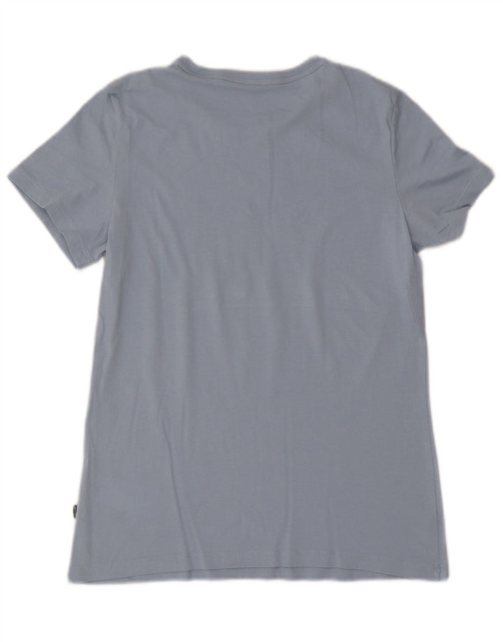 Puma Damen Graphic T-Shirt Top UK 12 Mittelblaue Baumwolle