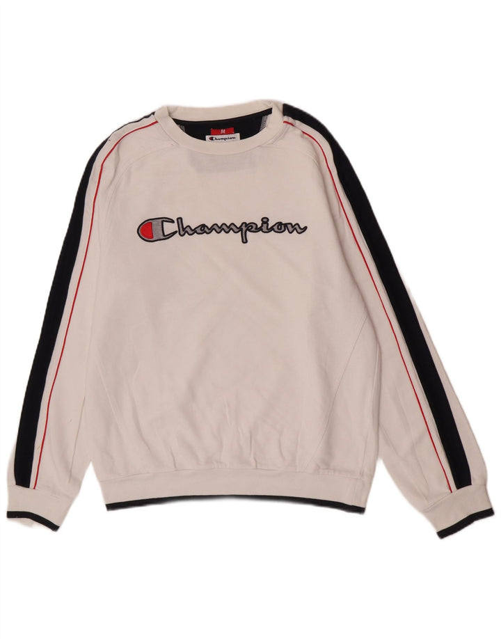 Champion Herren-Sweatshirt mit Grafik, Mittelweiß, Farbblock