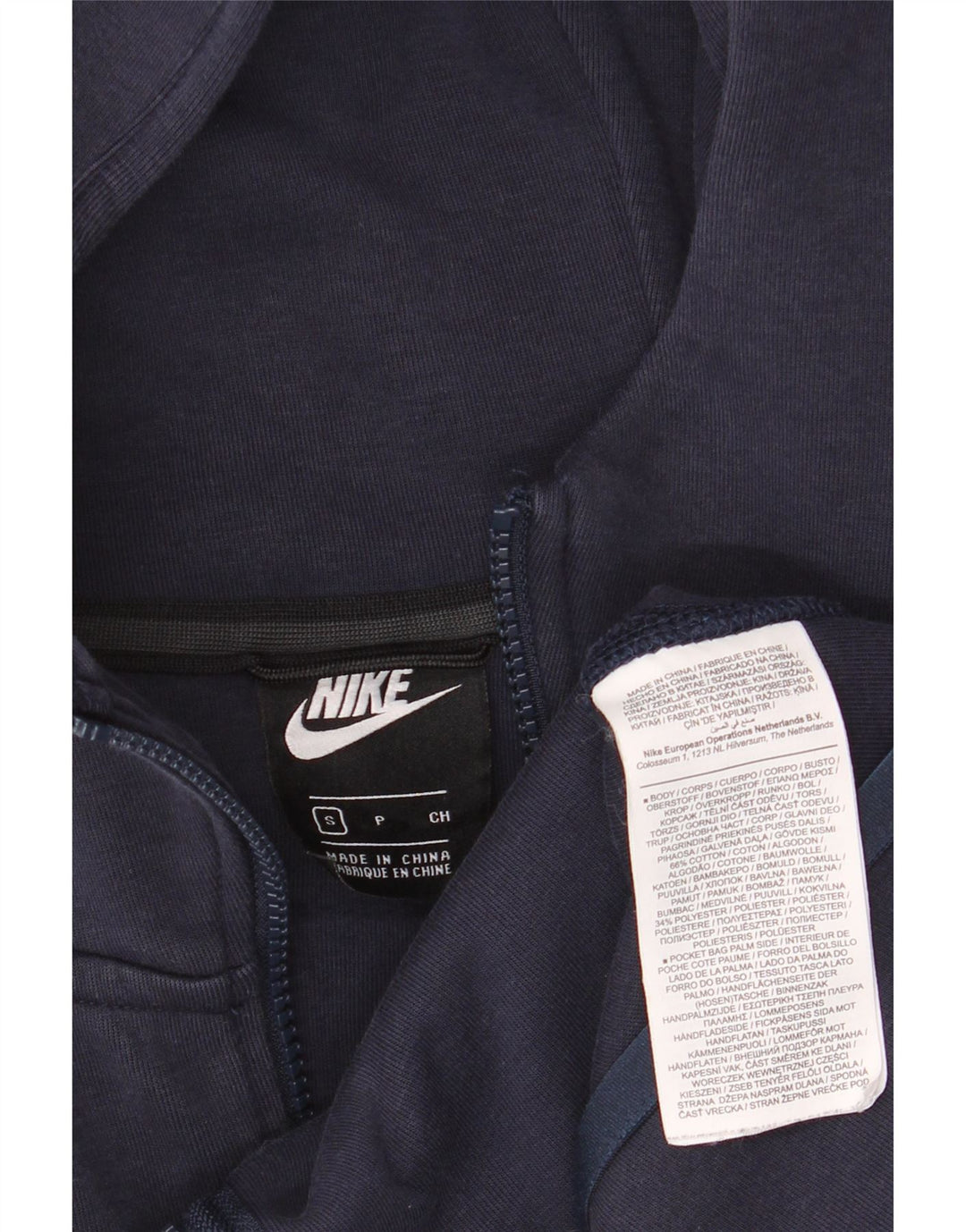Nike Herren-Kapuzenpullover mit Reißverschluss, klein, marineblau, Baumwolle