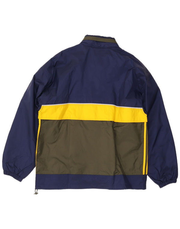 Adidas Herren-Regenjacke mit Kapuze, UK 40/42, mittleres Marineblau, Farbblock