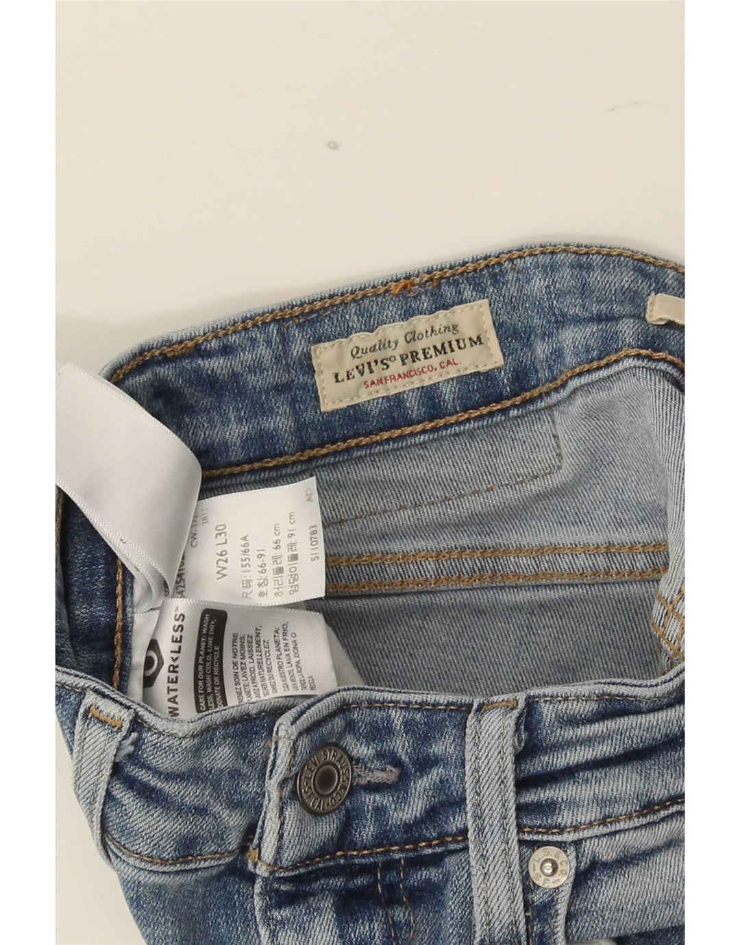 Levi's Damen 726 Flared Jeans W26 L30 Blaue Baumwolle