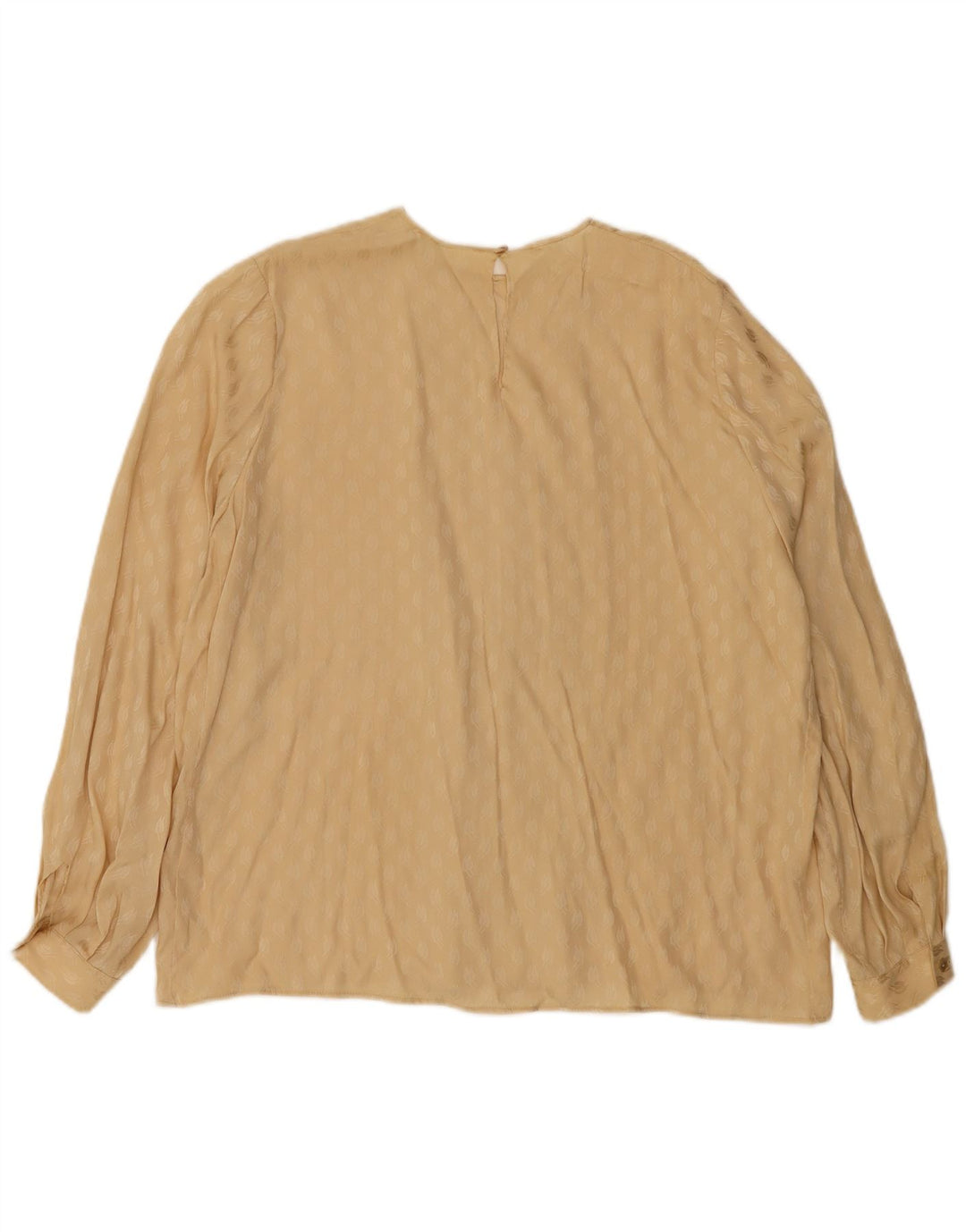 Vintage Damen Bluse mit abstraktem Muster, langärmelig, UK 18, XL, Beige