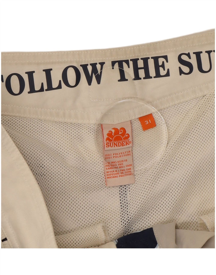 Sundek Herren-Badeshorts, mittelgroß, marineblau, geblümt, Polyester