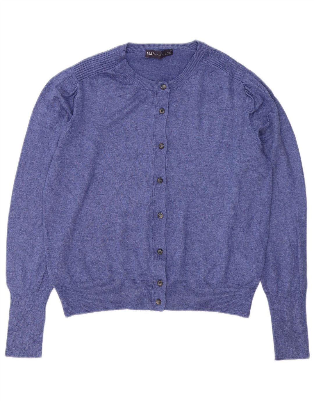 Marks & Spencer Damen-Cardigan-Pullover UK 12 Mittelblaue Viskose