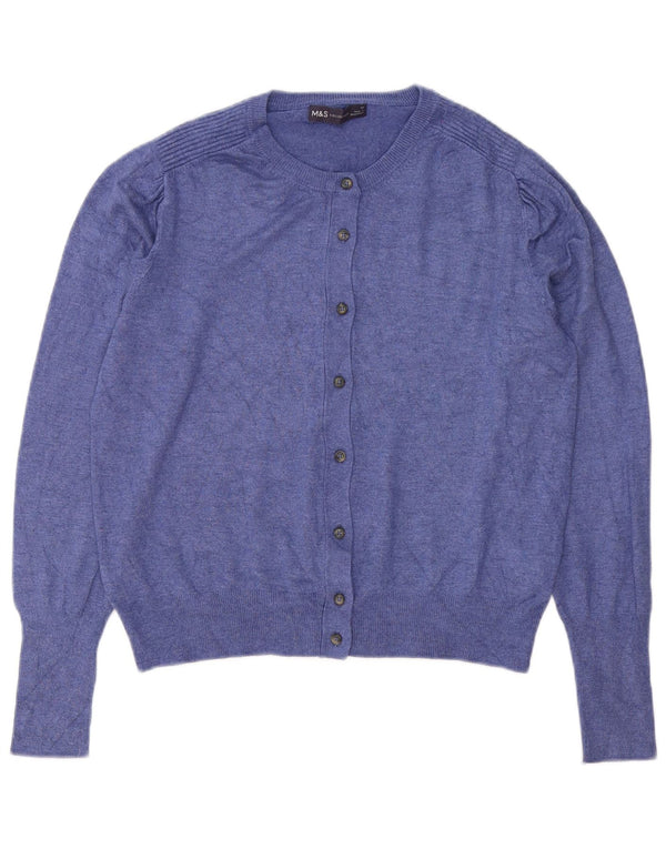 Marks & Spencer Damen-Cardigan-Pullover UK 12 Mittelblaue Viskose