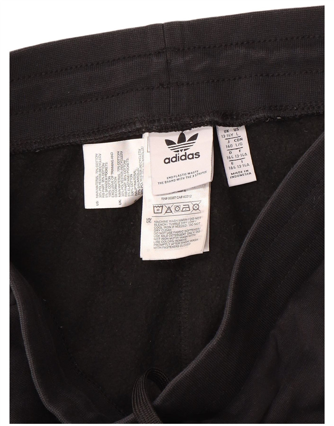 ADIDAS Sportshorts für Jungen, 13–14 Jahre, schwarze Baumwolle