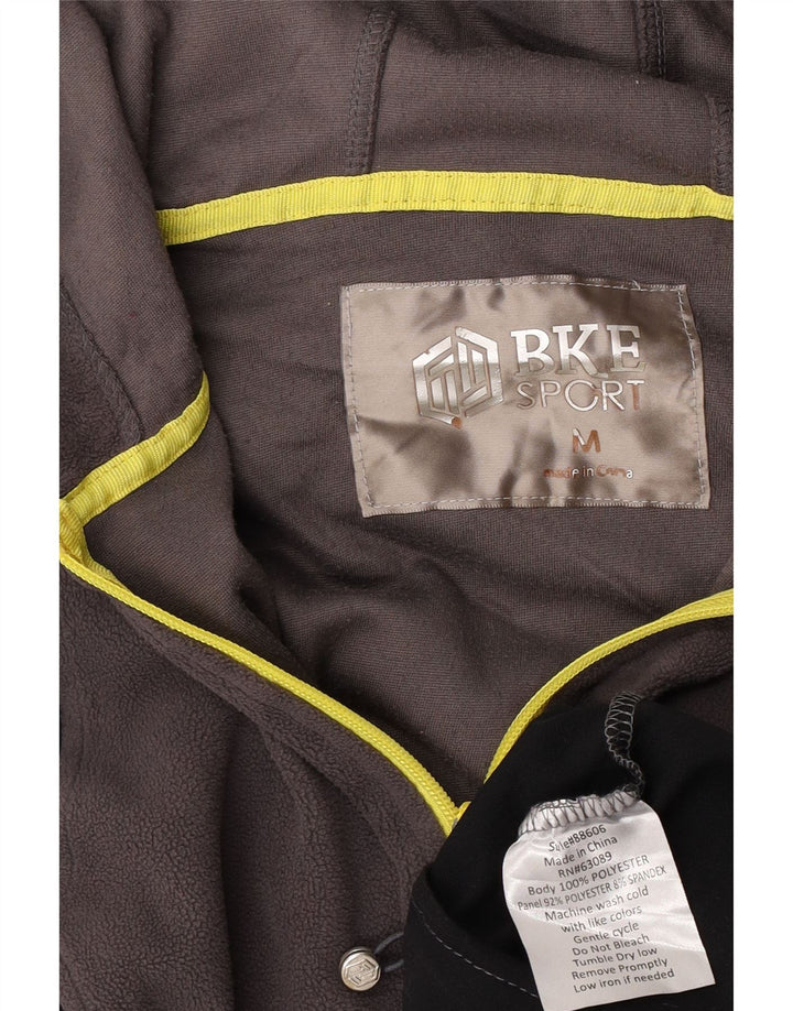 BKE Damen-Fleecejacke mit Kapuze, UK 14, mittelgraues Colourblock-Polyester