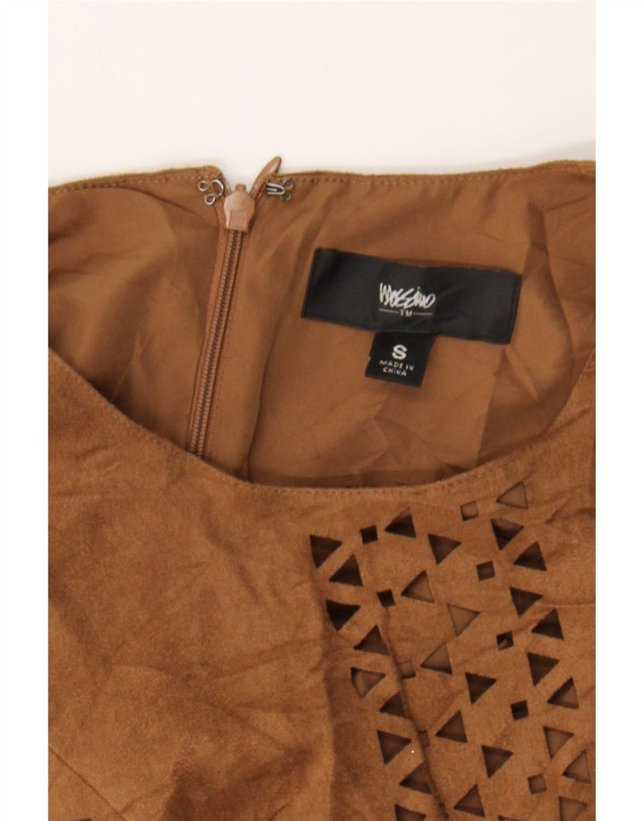 MOSSIMO Womens Sleeveless A-Line Dress UK 10 Small Brown Polyester Vintage Mossimo and Second-Hand Mossimo from Messina Hembry 