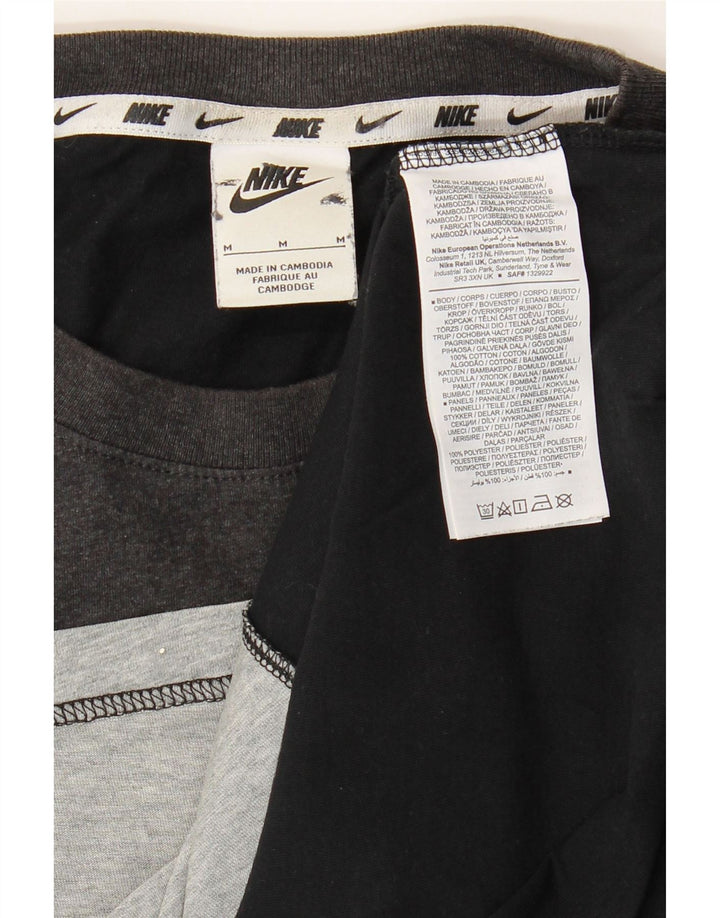Nike Herren-T-Shirt mit Grafik, Medium, Schwarz, Colourblock-Baumwolle
