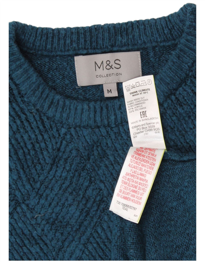 Marks & Spencer Herren-Pullover mit Rundhalsausschnitt, Mittelgrünes Acryl