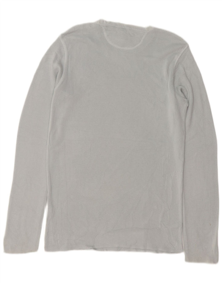 Armani Jeans Herren-Oberteil, langärmelig, groß, graue Baumwolle