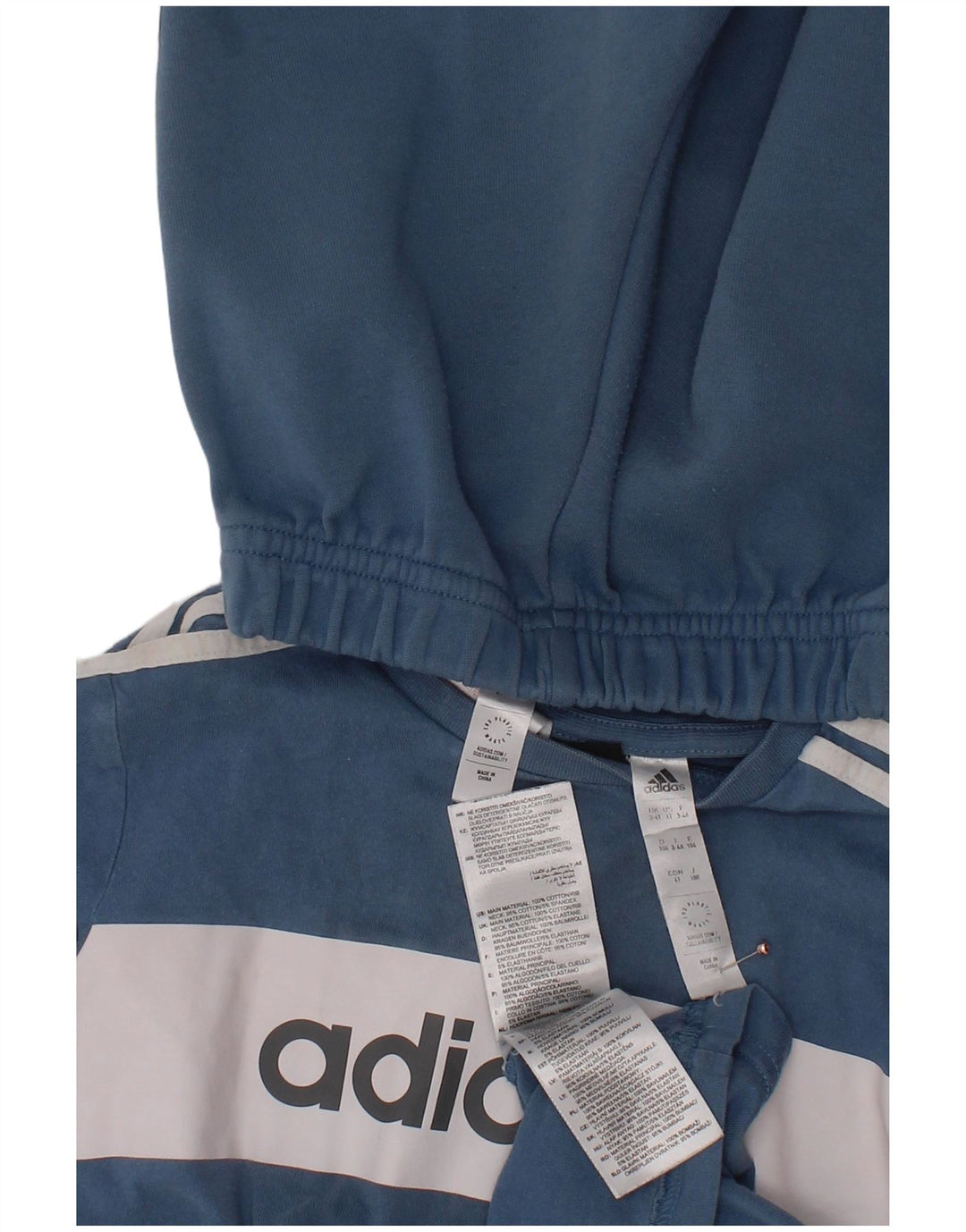 ADIDAS 2-teiliges Set mit Grafik für Jungen, 3–4 Jahre, blaue Farbblock-Baumwolle
