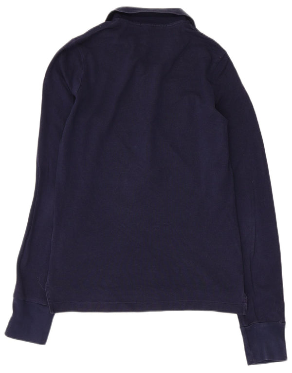 Ralph Lauren Langarm-Poloshirt für Damen, UK 12, mittelmarineblau, Baumwolle