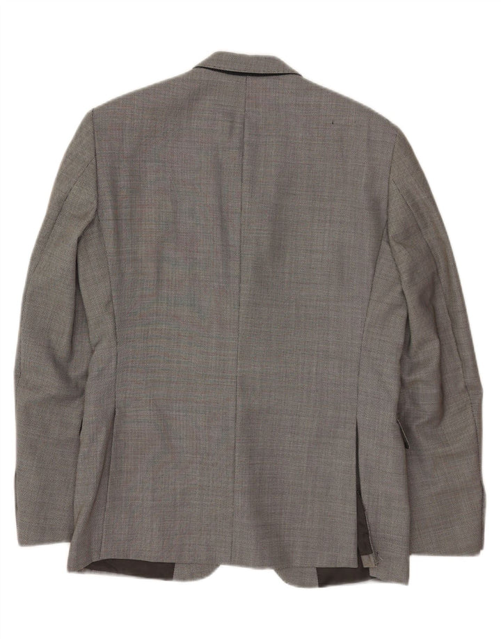 Cerruti 1881 Herren-Blazer mit 2 Knöpfen, schmal, IT 50, groß, graue Schurwolle