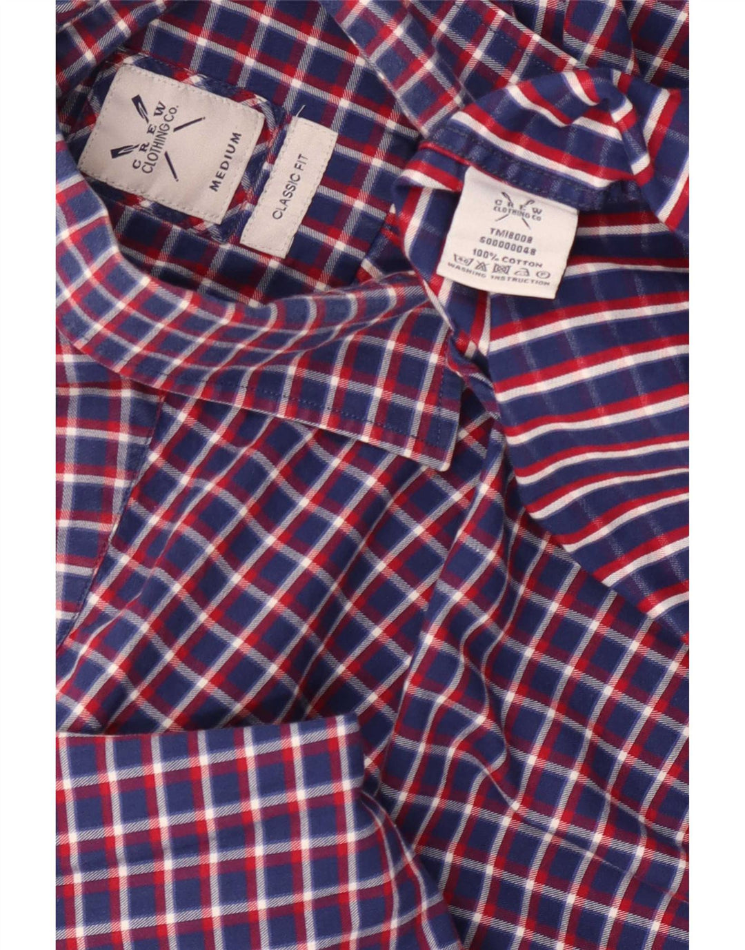 Crew Clothing Herren-Flanellhemd mit klassischer Passform, mittelblau, kariert, Baumwolle