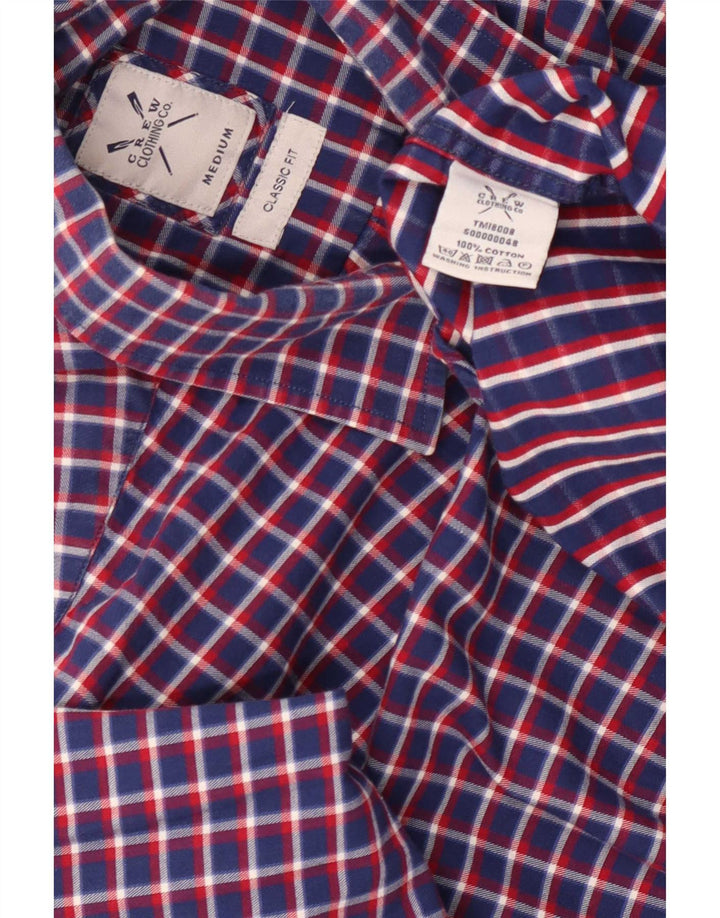 Crew Clothing Herren-Flanellhemd mit klassischer Passform, mittelblau, kariert, Baumwolle