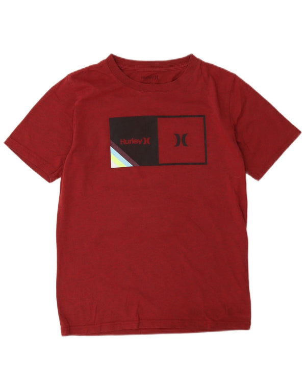 Hurley Grafik-T-Shirt für Jungen, 12–13 Jahre, Größe L, Burgunderrot, Baumwolle