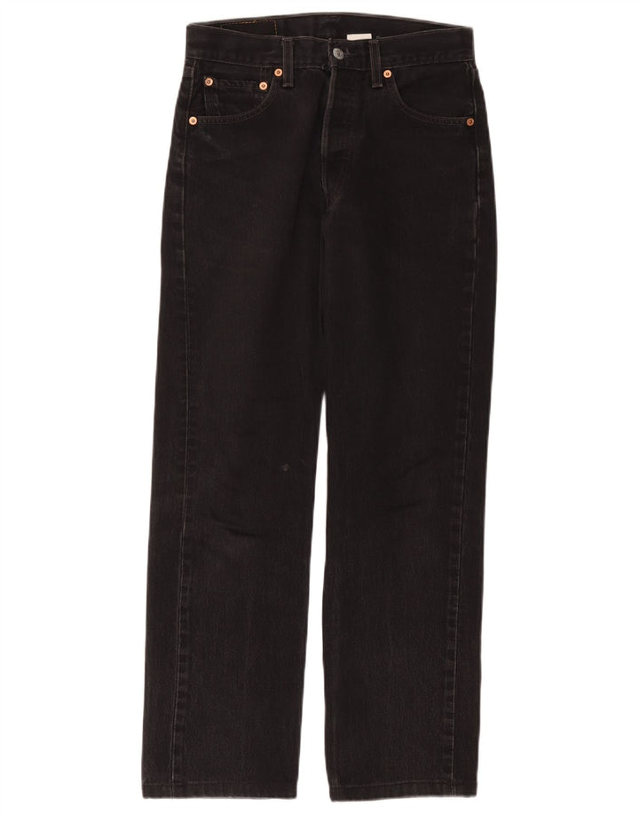 Levi's Damen 501 Straight Jeans W29 L28 Schwarze Baumwolle